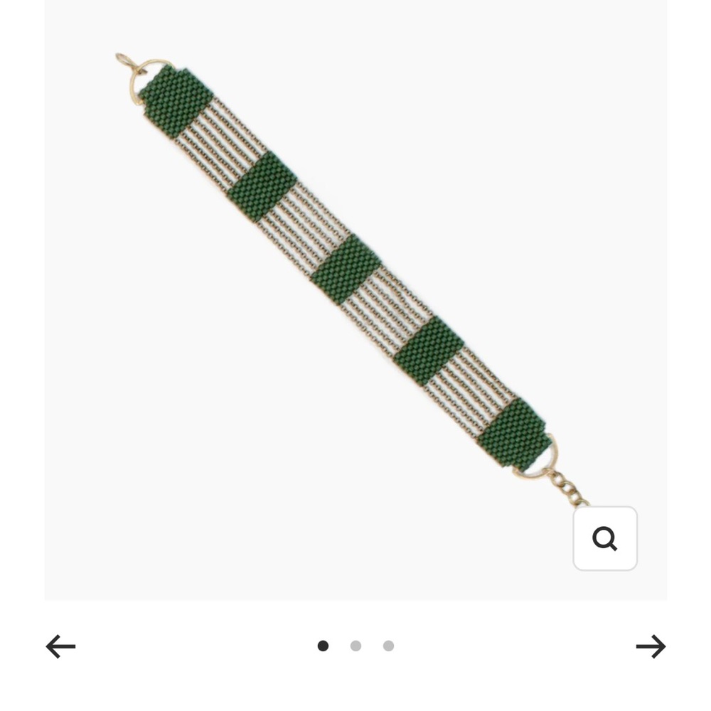 Silo green and brass bracelet, new in box, made in  Portland, OR